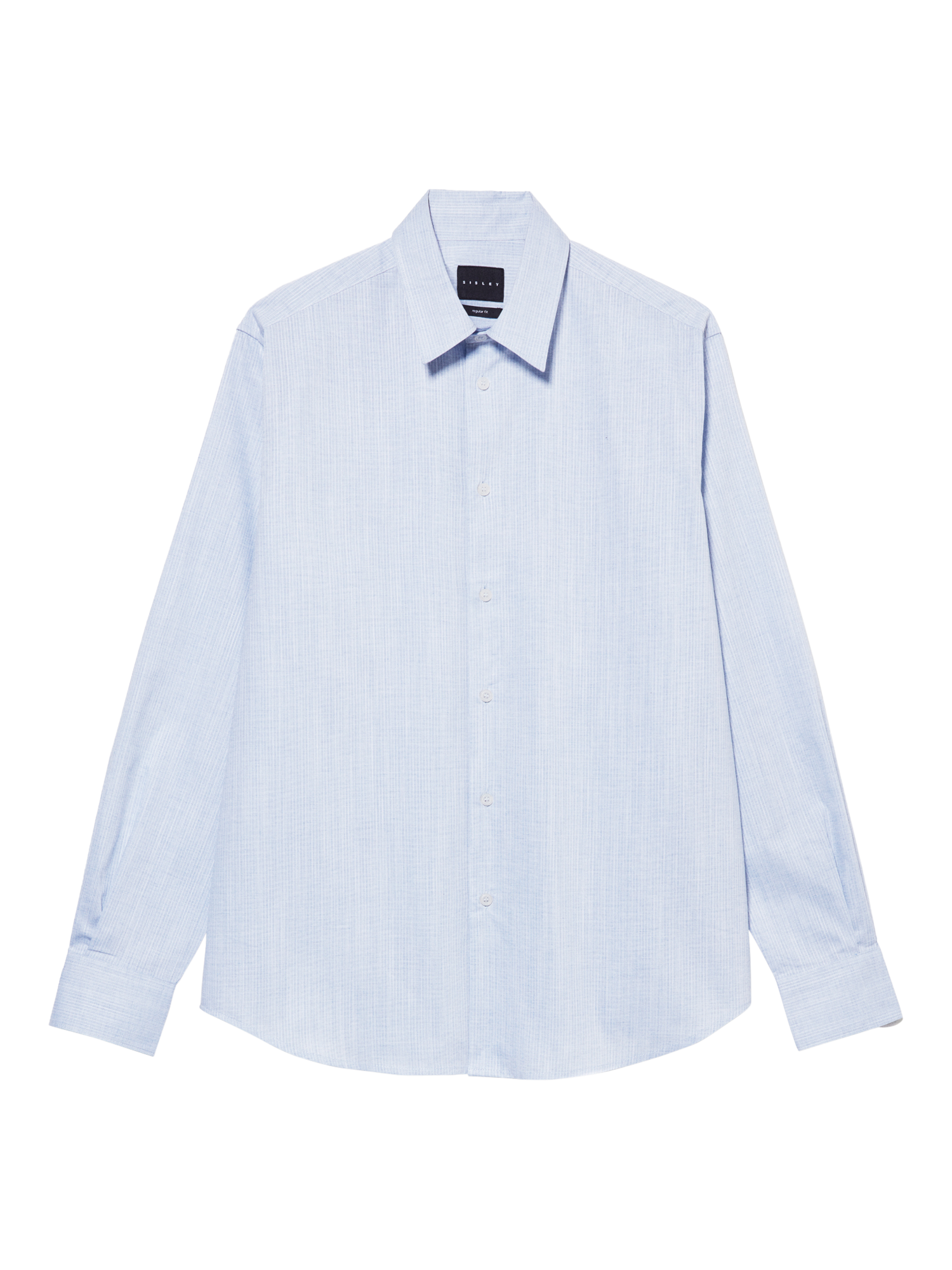 Product image 5 of 5, which shows SISLEY Stretch Cotton Blend Regular Fit Textured Shirt, Blue, S