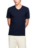 SISLEY Slim Fit Cotton Short Sleeve V-Neck T-Shirt, Blue