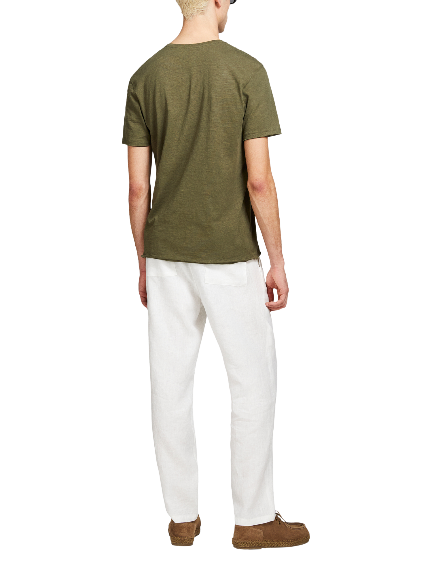 Product image 2 of 5, which shows SISLEY Slim Fit Cotton Short Sleeve V-Neck T-Shirt, Green, S