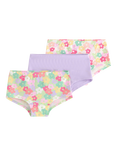 Lindex Kids' Cotton Floral Print Hipster Briefs, Pack of 3, Light Dusty White