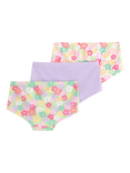 Lindex Kids' Cotton Floral Print Hipster Briefs, Pack of 3, Light Dusty White