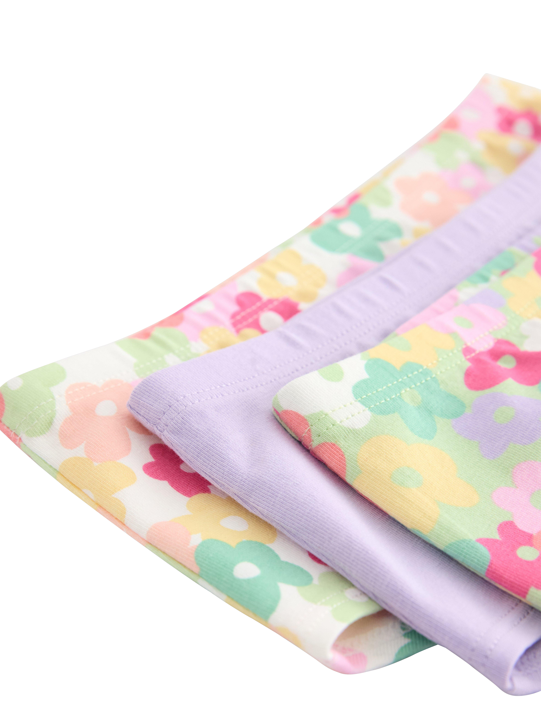 Product image 3 of 3, which shows Lindex Kids' Cotton Floral Print Hipster Briefs, Pack of 3, Light Dusty White, 4-6 years