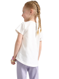 Lindex Kids' Cotton Short Sleeved Sequin Rainbow T-Shirt, Light Dusty White