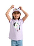 Lindex Kids' Cotton Short Sleeved Sequin Unicorn T-Shirt, Light Lilac