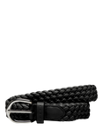 SISLEY Braided Textured Belt, Black