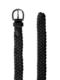 SISLEY Braided Textured Belt, Black