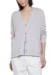 SISLEY Regular Fit V-Neck Linen Blend Knitted Cardigan