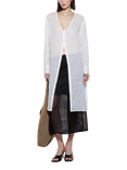 SISLEY Longline Side-Slit Long Sleeve Ramie Shirt