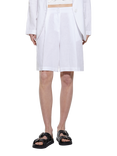 SISLEY High Waist Tailored Linen Bermuda Shorts