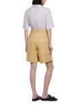 SISLEY High Waist Tailored Linen Bermuda Shorts