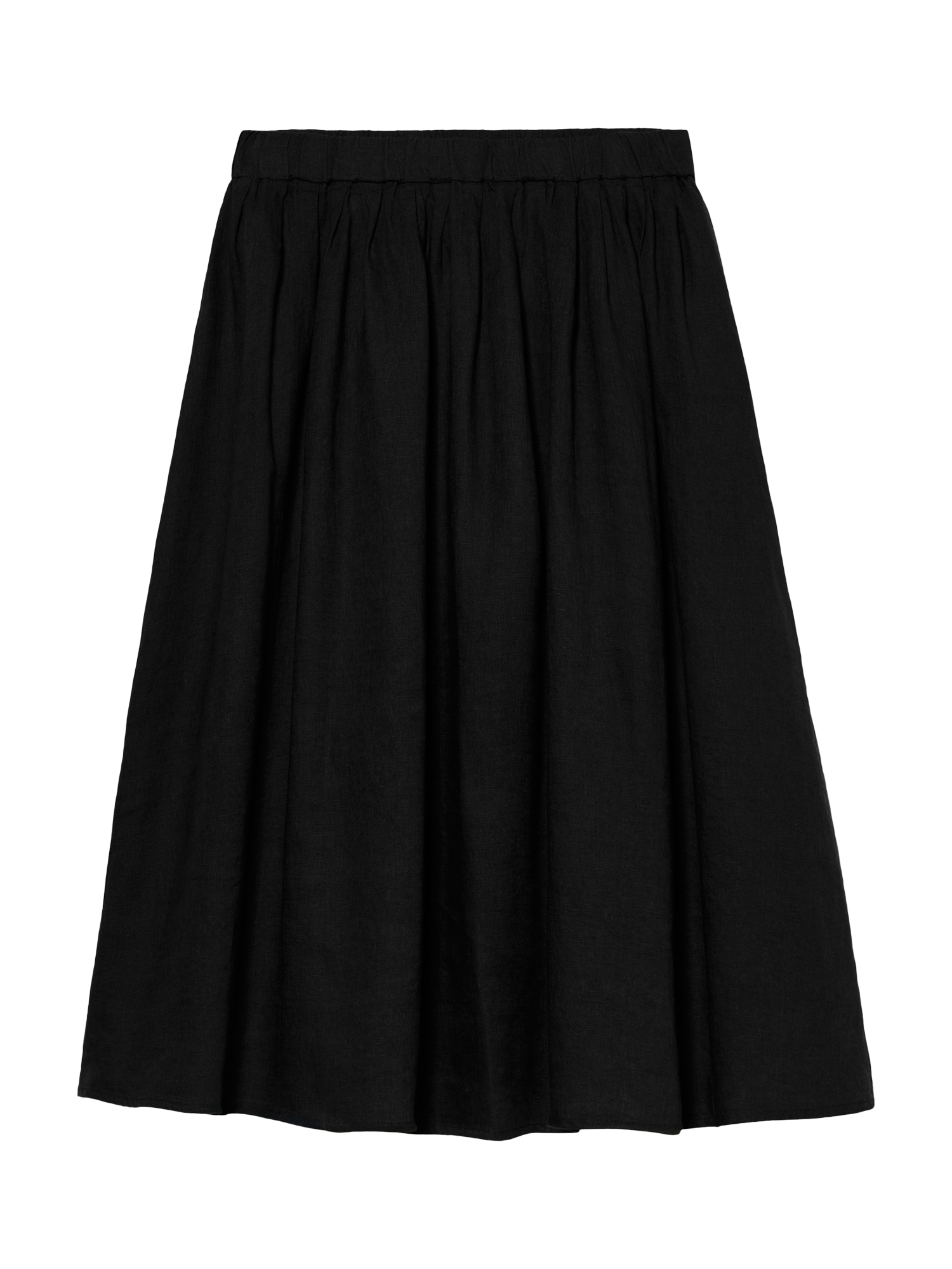 Product image 5 of 5, which shows SISLEY A-Line Linen Midi Skirt, Black, XS