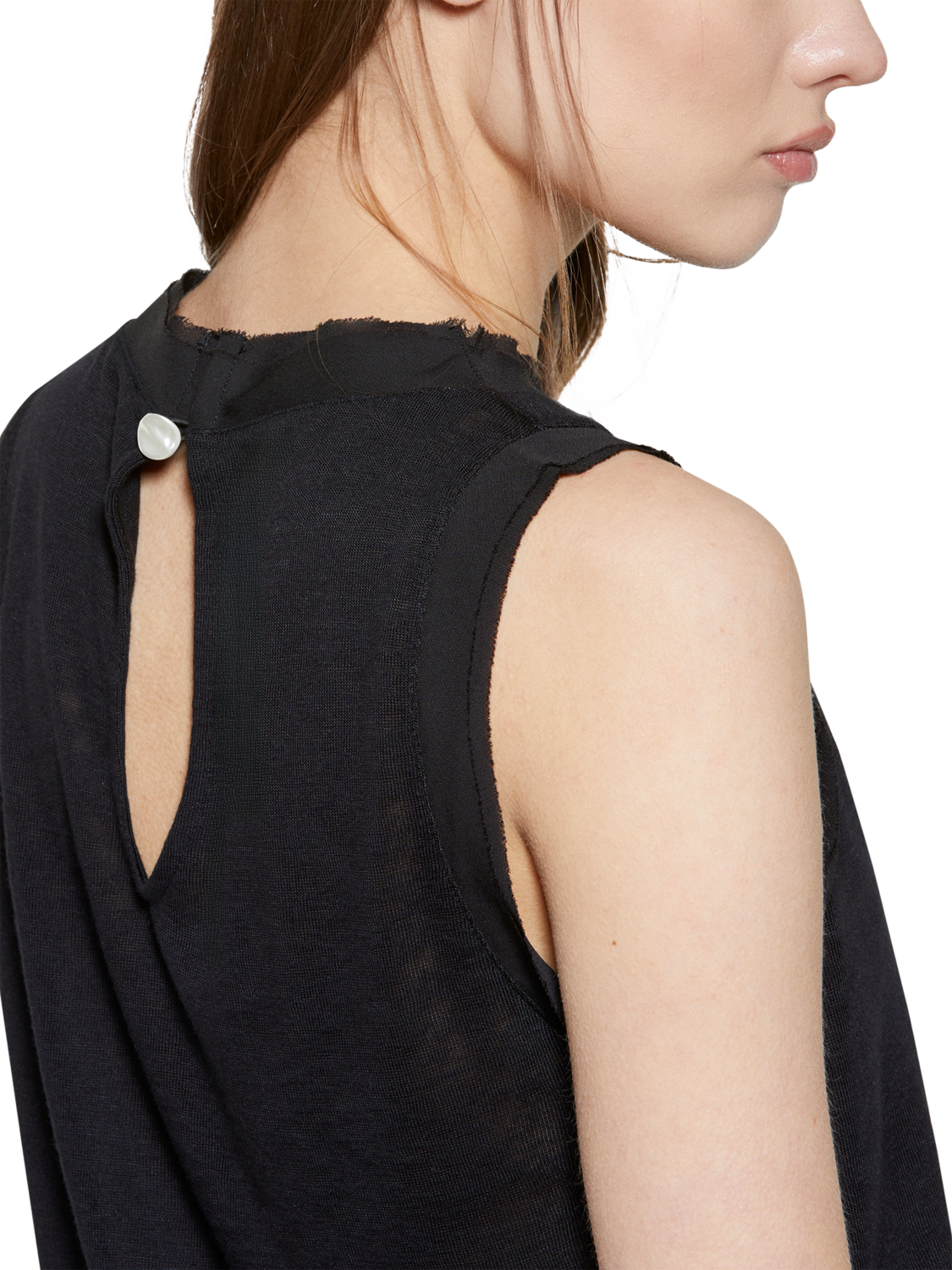 Product image 4 of 5, which shows SISLEY Regular Fit Crew Neck Tank Top, Black, XS