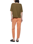 SISLEY Oversized Fit Short Sleeve Knit Linen Blend T-Shirt