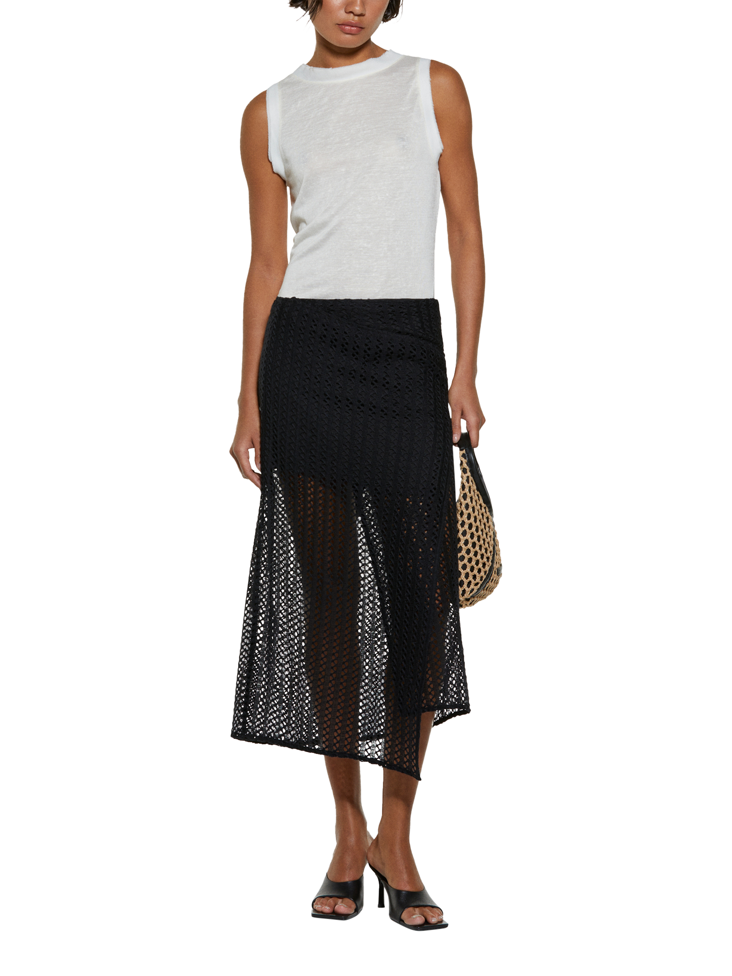 Product image 3 of 5, which shows SISLEY Crew Neck Regular Fit Tank Top , White, L