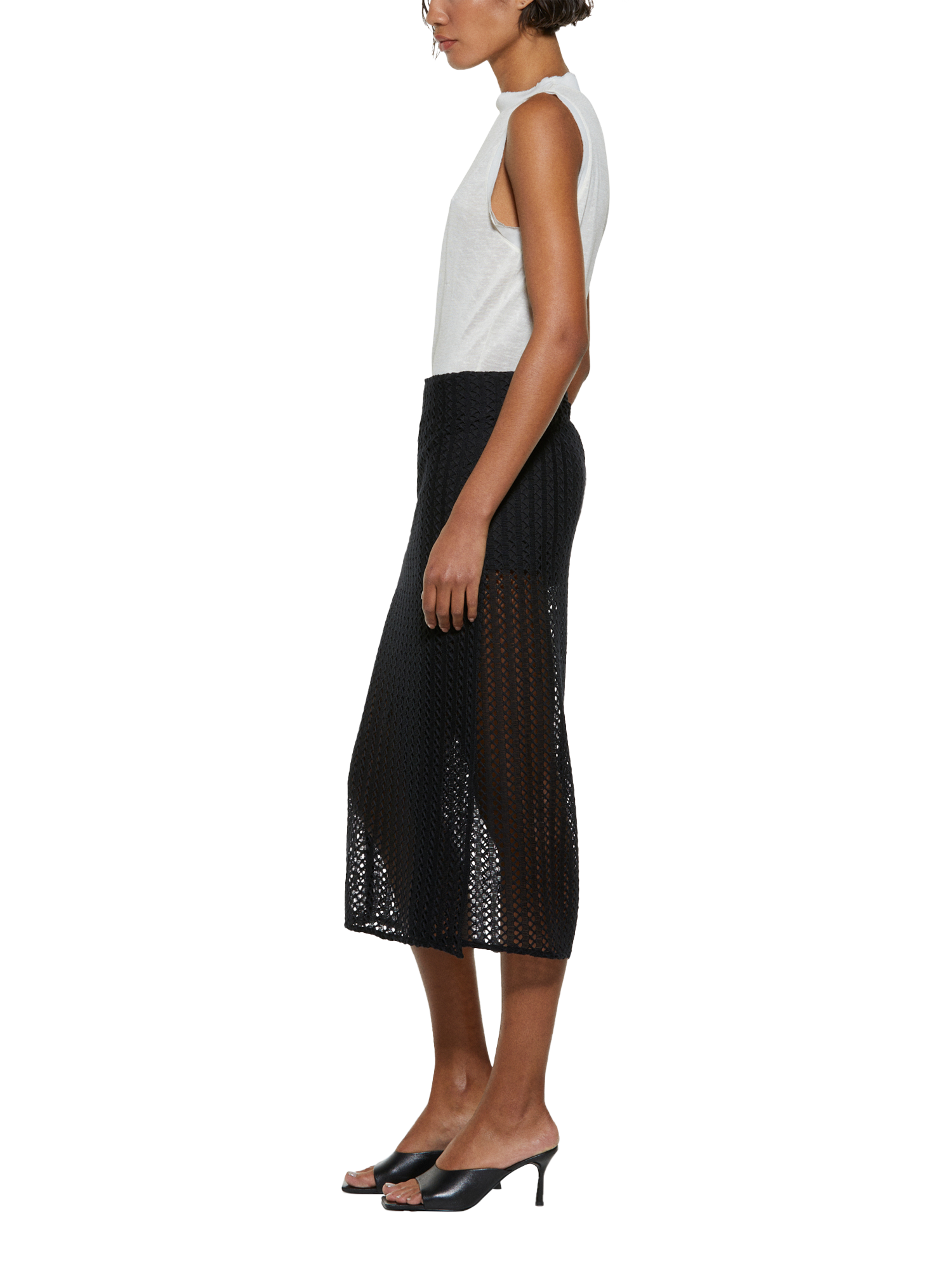 Product image 4 of 5, which shows SISLEY Crew Neck Regular Fit Tank Top , White, L