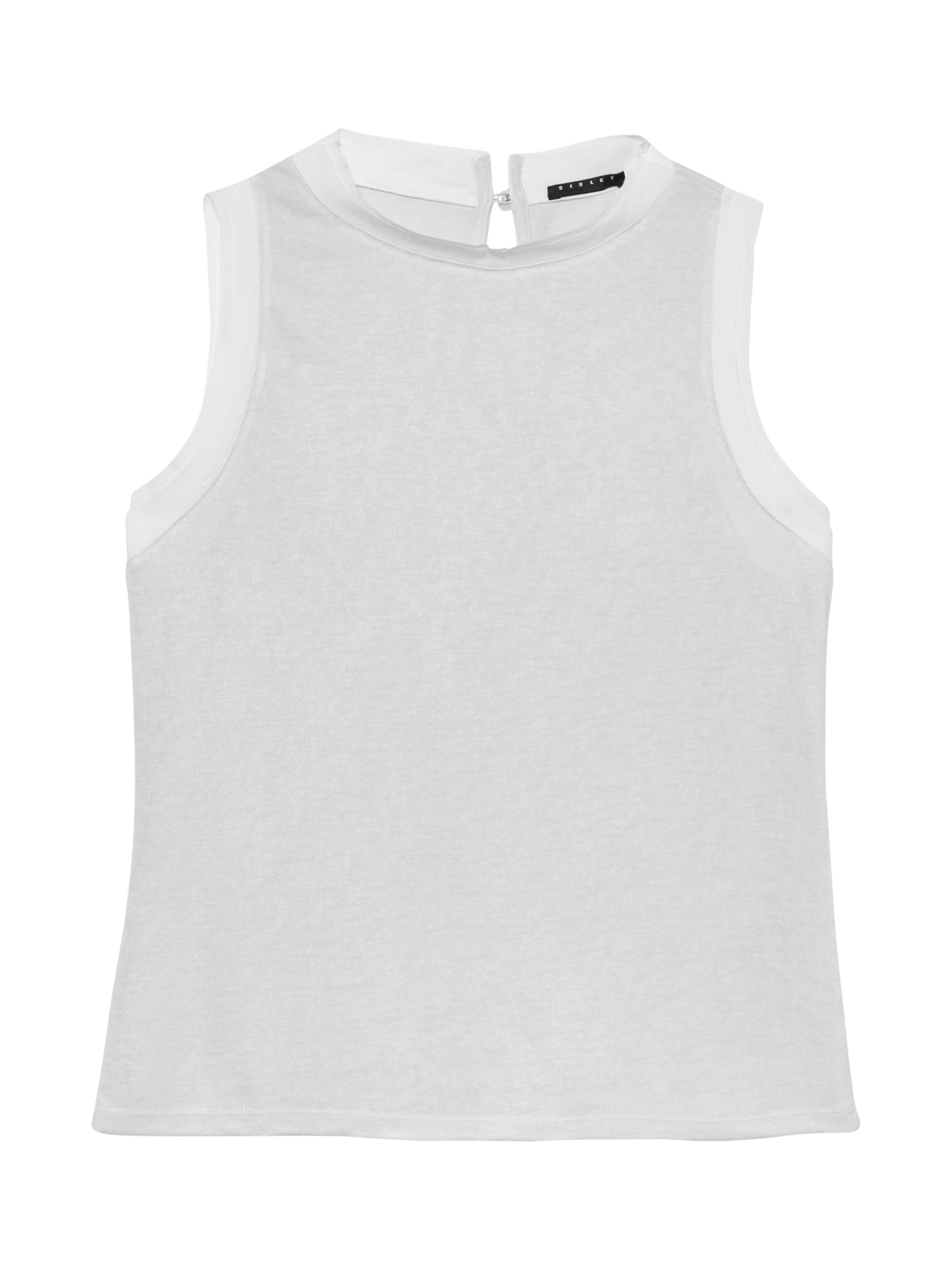 Product image 5 of 5, which shows SISLEY Crew Neck Regular Fit Tank Top , White, L