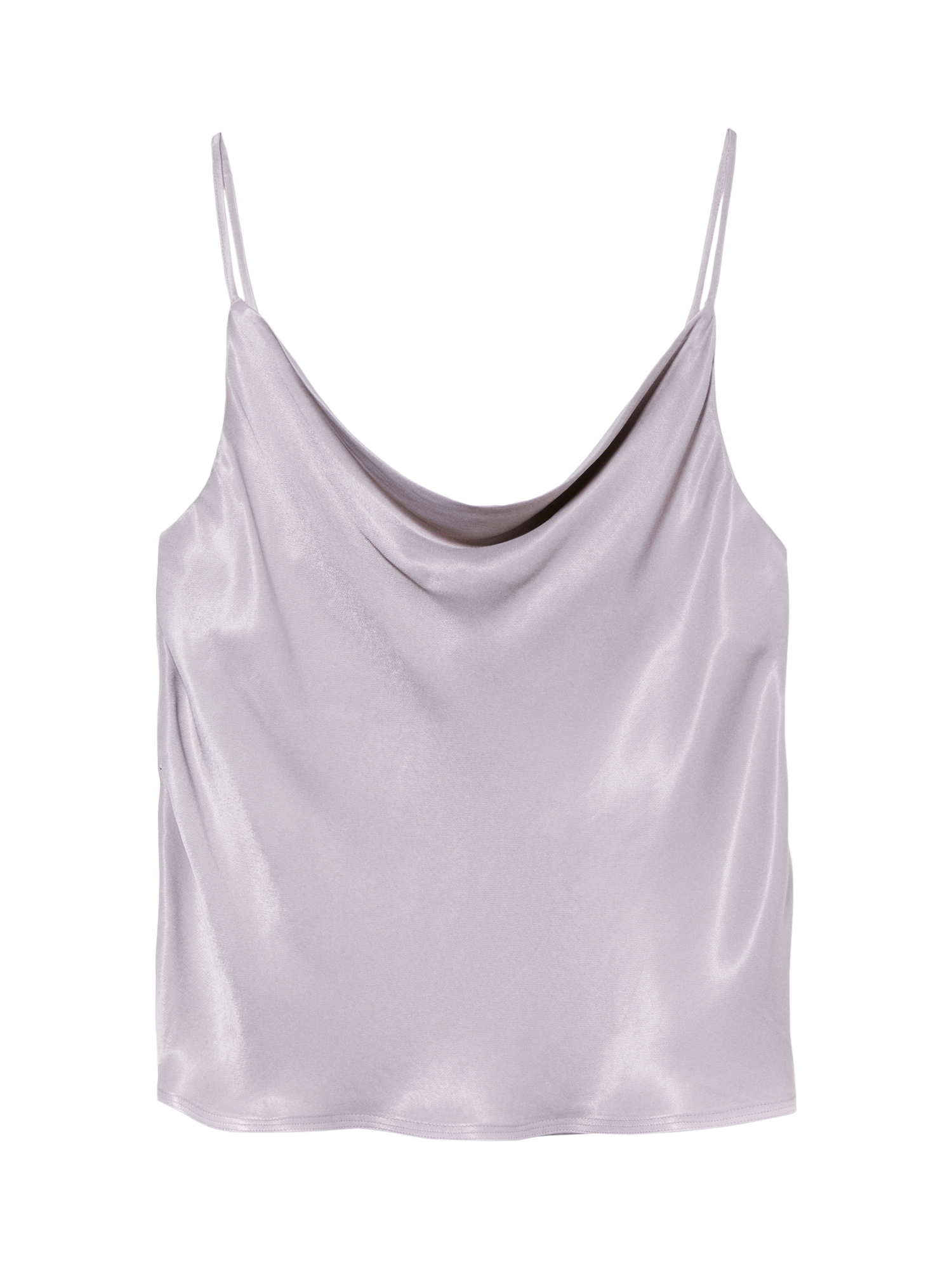 Product image 5 of 5, which shows SISLEY Sleeveless Cowl Neck Satin Cami Top, Grey, XS
