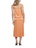 SISLEY Sleeveless Cowl Neck Satin Cami Top, Orange