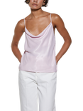 SISLEY Sleeveless Cowl Neck Satin Cami Top, Pink