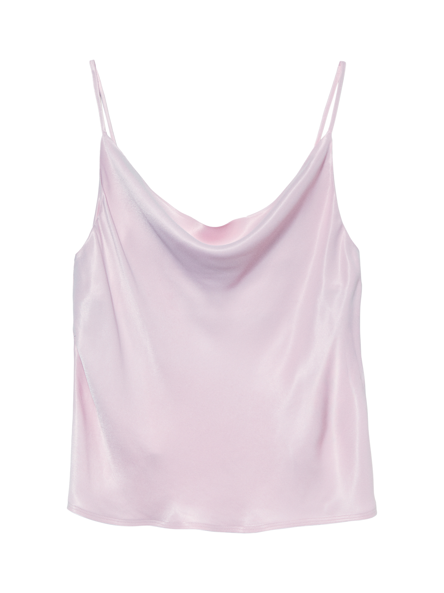 Product image 5 of 5, which shows SISLEY Sleeveless Cowl Neck Satin Cami Top, Pink, XS