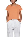 SISLEY Pocket Detail T-Shirt, Mid Orange