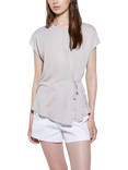 SISLEY Tie Waist Short Sleeve Crew Neck T-Shirt