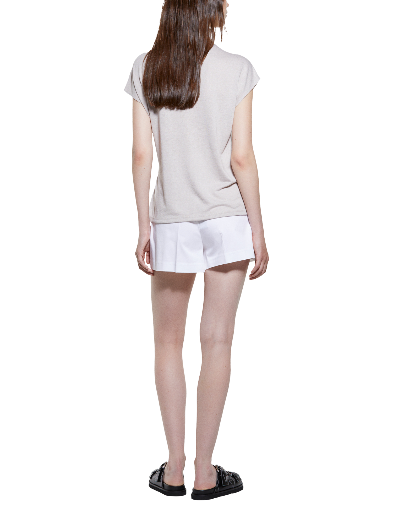 Product image 2 of 5, which shows SISLEY Tie Waist Short Sleeve Crew Neck T-Shirt, Grey, XS