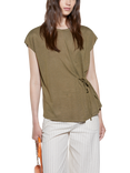 SISLEY Crew Neck Tie Detail T-Shirt, Mid Brown