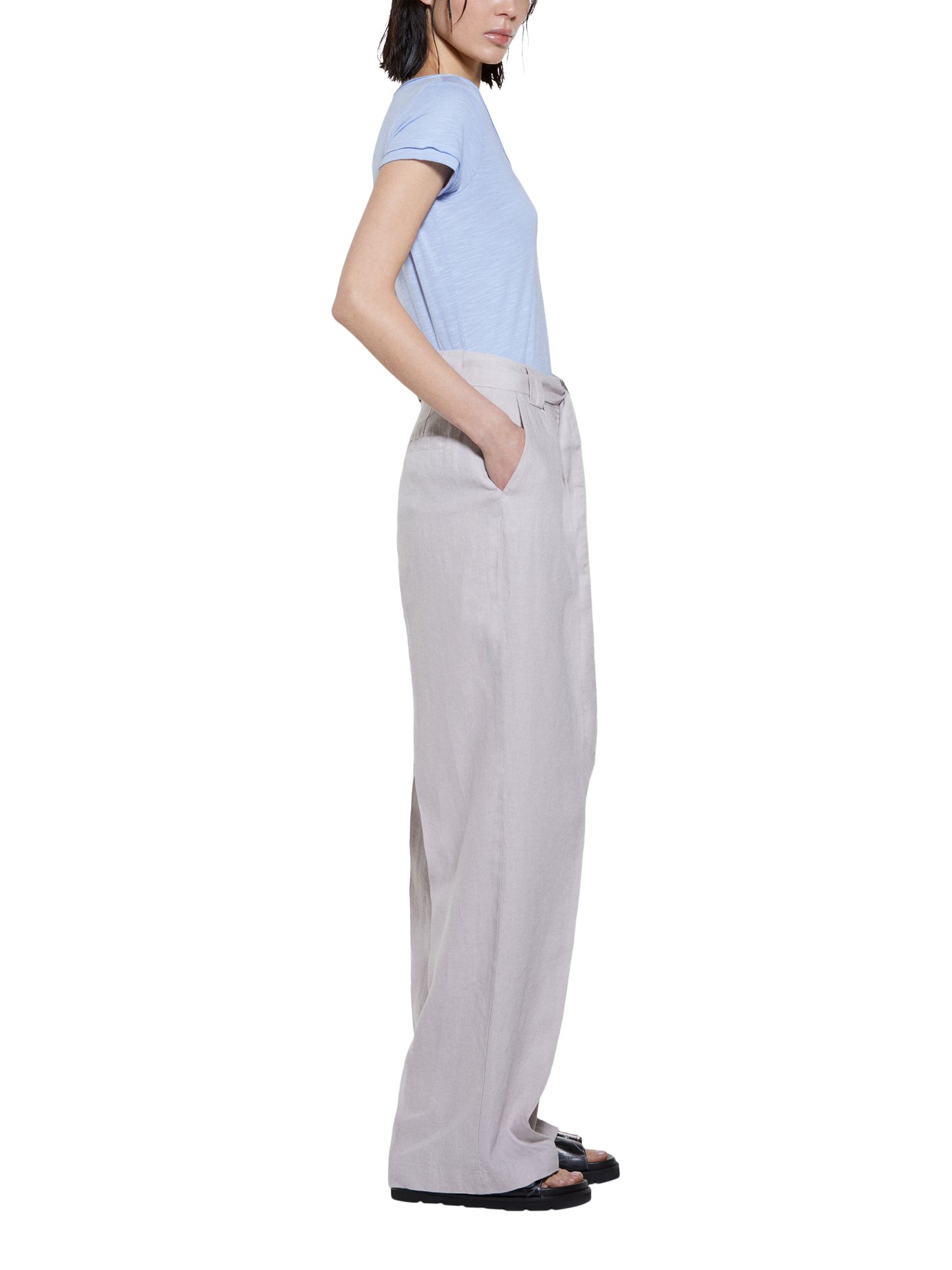 Product image 4 of 5, which shows SISLEY Regular Fit Short Sleeve V-Neck T-Shirt, Blue, XS