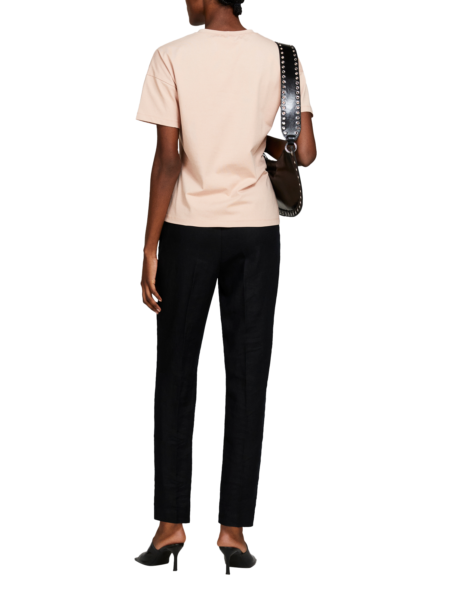 Product image 2 of 5, which shows SISLEY Mid Ankle Grazer Tailored Smart Linen Joggers, Black, 8