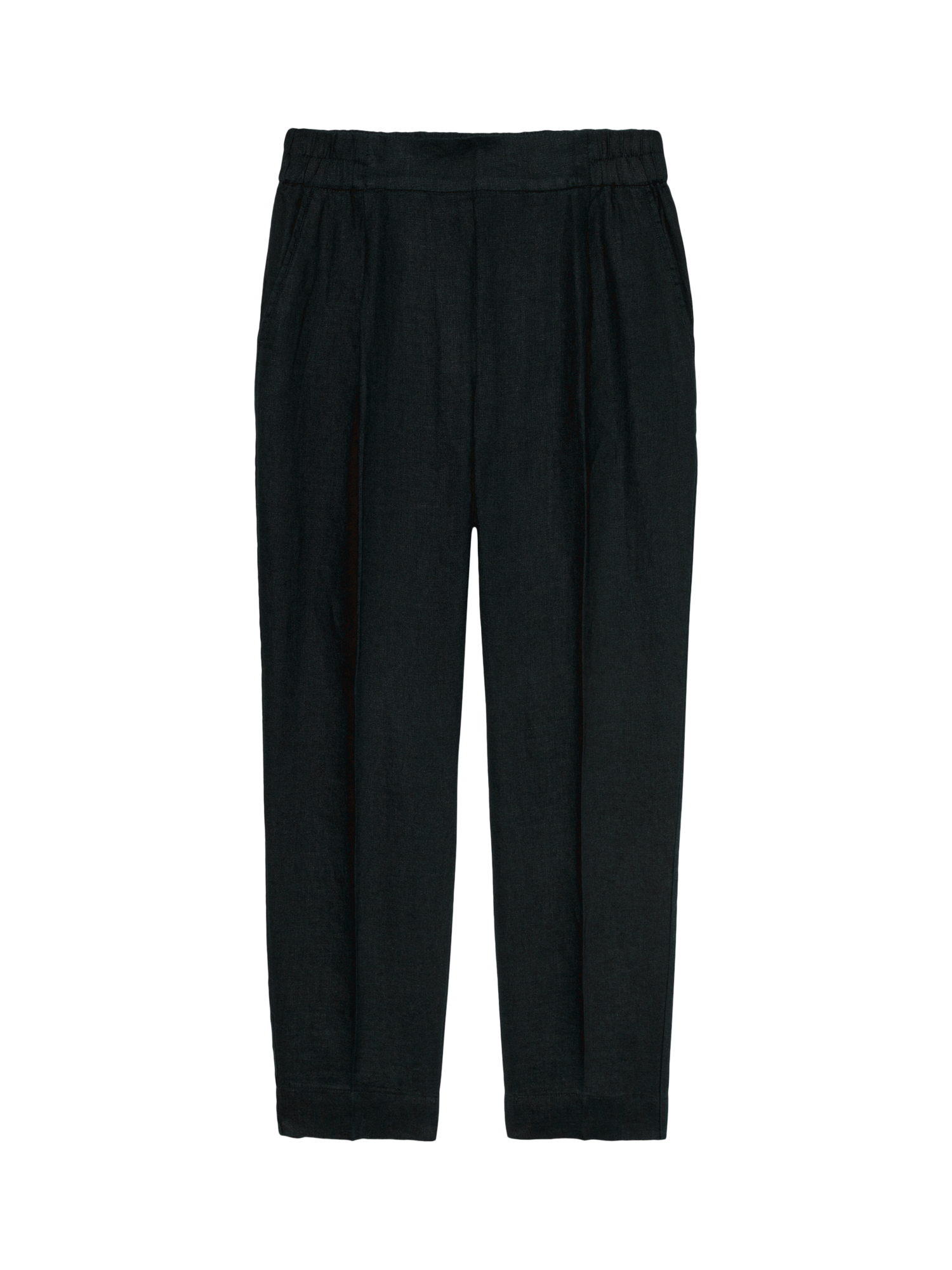 Product image 5 of 5, which shows SISLEY Mid Ankle Grazer Tailored Smart Linen Joggers, Black, 8