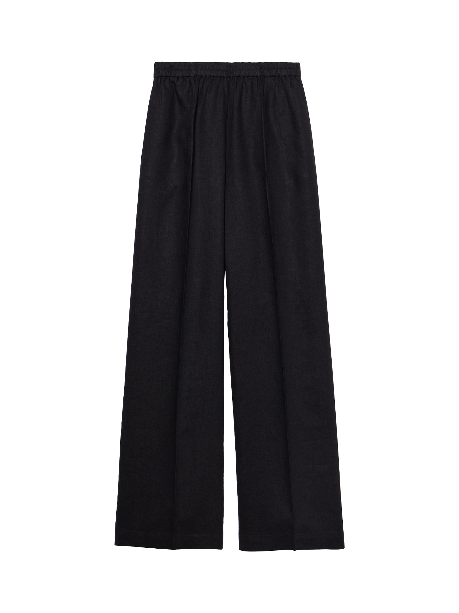 Product image 5 of 5, which shows SISLEY Linen Flare Fit Linen Trousers, Black, 8