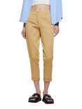 SISLEY Mid Rise Cigarette Cropped Trousers, Mid Yellow