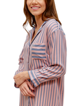 Pretty You London Stripe Boyfriend Nightshirt, Pink/Grey