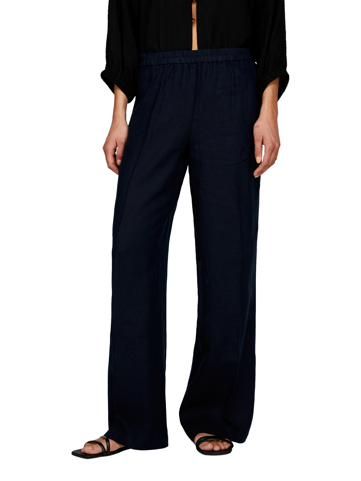 SISLEY Flared Pure Linen Trousers