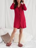 Pretty You London Contrast Trim Bamboo Rich Nightshirt, Scarlet