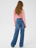 KAFFE Liddy Stripe Heart Jersey Top, Red/Multi