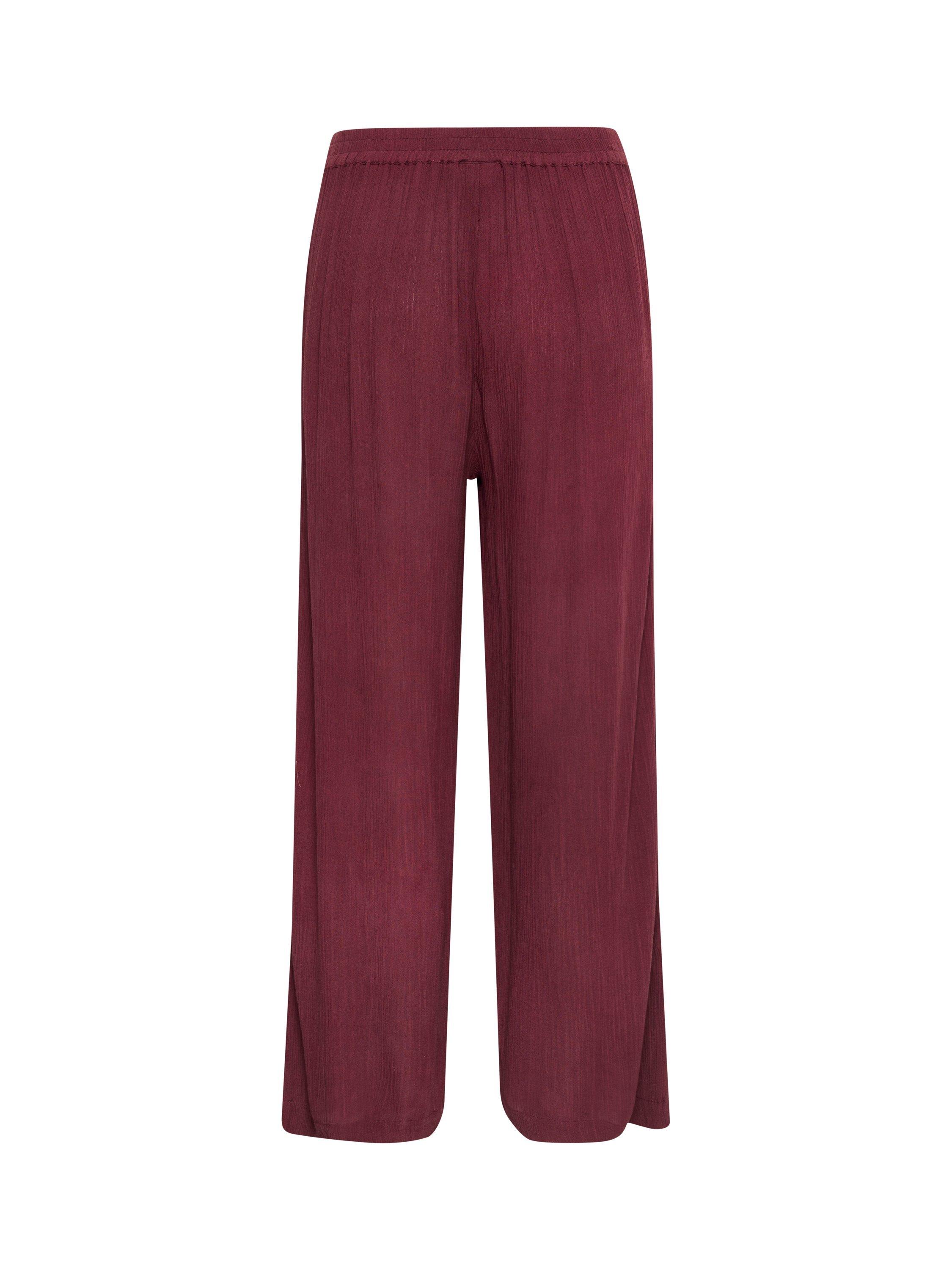 Product image 5 of 5, which shows KAFFE Dacia Amber Wide Leg Trousers, Mid Red, 8