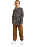 Lindex Kids' Cotton Essentials Tapered Joggers, Light Dusty Brown