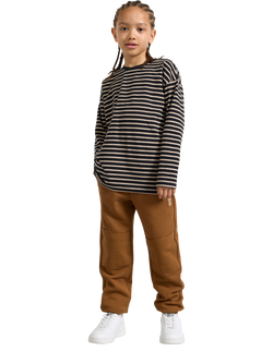 Lindex Kids' Cotton Essentials Tapered Joggers, Light Dusty Brown, Light Dusty Brown