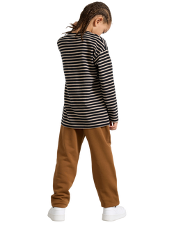 Lindex Kids' Cotton Essentials Tapered Joggers, Light Dusty Brown - view 2, Light Dusty Brown