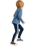 Lindex Kids' Cotton Truck Print Leggings, Pack of 2, Dark Blue