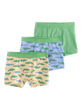 Lindex Kids' Cotton Crocodile Print Boxer Shorts, Pack of 3, Light Yellow