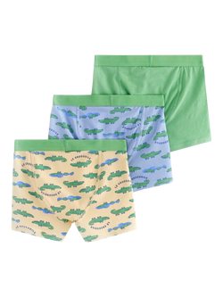 Lindex Kids' Cotton Crocodile Print Boxer Shorts, Pack of 3, Light Yellow - view 2, Light Yellow