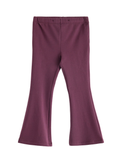 Lindex Kids' Cotton Flared Leggings, Dark Dusty Lilac, Dark Dusty Lilac