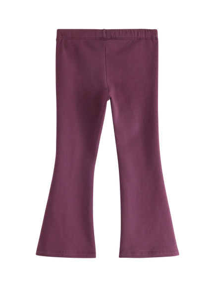 Lindex Kids' Cotton Flared Leggings, Dark Dusty Lilac - view 2, Dark Dusty Lilac