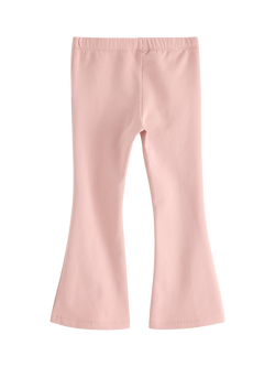 Lindex Kids' Cotton Flared Leggings, Dusty Pink - view 2, Dusty Pink