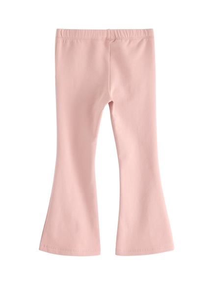Lindex Kids' Cotton Flared Leggings, Dusty Pink - view 2, Dusty Pink