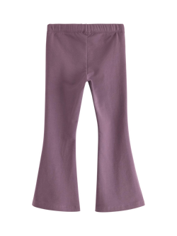 Lindex Kids' Cotton Flared Leggings, Light Dusty Lilac - view 2, Light Dusty Lilac