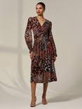 Jolie Moi Abstract Animal Print Mesh Midaxi Dress, Multi